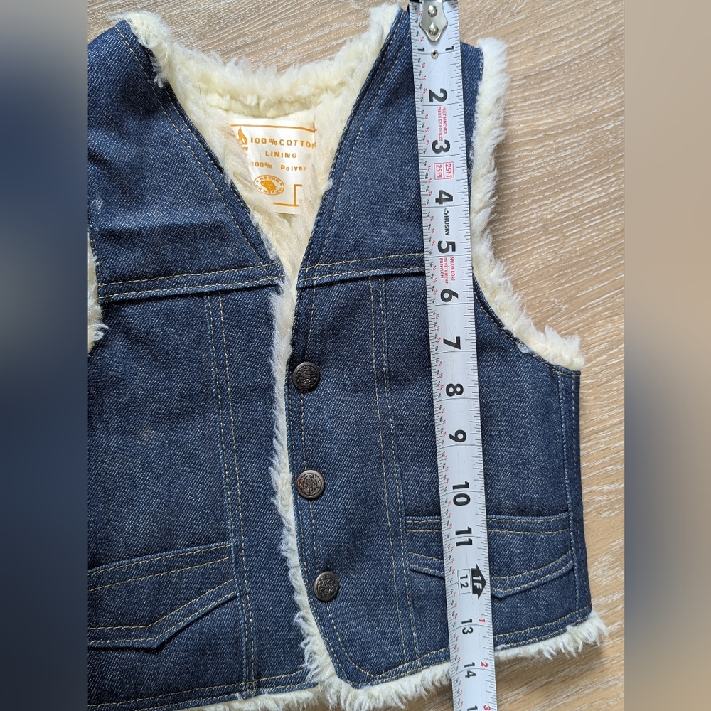 Kids Denim Vest with Faux Fur Sherpa‎ Lining 2T - Picture 10 of 10